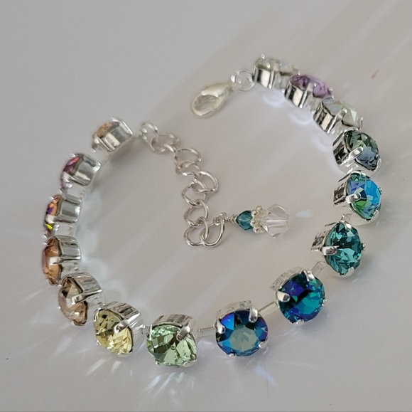 Austrian Crystal Tennis Bracelet in Silver - Picture 3 of 8